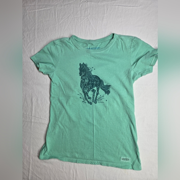 Life Is Good Tops - SOLD. Life Is Good Womens Xsmall Green Horse Tshirt